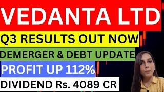 Vedanta Q3 results out now  Vedanta demerger news  Vedanta share news today  Vedanta share target [upl. by Udenihc]