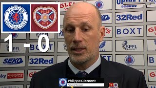 Philippe Clement Match Interview Rangers 1 vs 0 Heart of Midlothian 10112024 [upl. by Chiarra346]