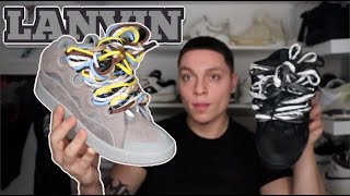 LANVIN Multi Lace Suede Curb Sneaker Grey Review  ON FOOT [upl. by Enirehtacyram980]