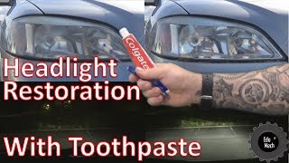 Headlight Restoration with Toothpaste  Quick and Easy [upl. by Hose]