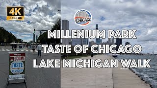 Millenium Park  Taste of Chicago  Lake Michigan Waterside Walk  Chicago 2024 Series Chapter 2 4K [upl. by Marcile]