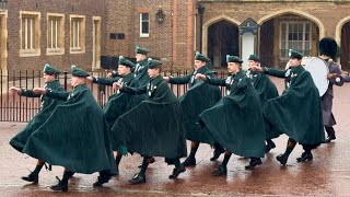 Exceptional Irish Guard Pipers seen in London after Scots Guards Inspection [upl. by Sharpe966]