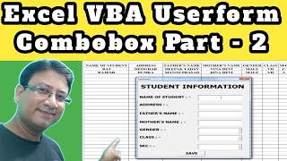 Excel Vba Userform Combobox  Excel Drop Down List  Part 2 [upl. by Volkan]