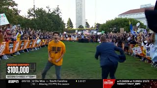 Cal student makes 100000 field goal during ESPNs College GameDay at UC Berkeley wearing vans [upl. by Russi853]