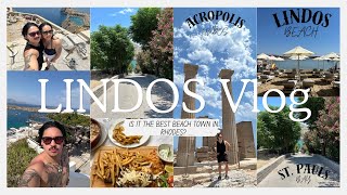 Rhodes Lindos Vlog St Pauls Beach  Greek Food Spots  Lindos Adventure [upl. by Koal]