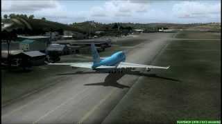 FS2004 KLM 747 400 landing  TNCC Curaçao Plesman Airport [upl. by Anderegg]