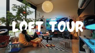 My Loft Apartment Tour  high ceiling mid century and cosy [upl. by Atiuqnahs]