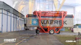 Combilift  COMBi SC  Straddle lifting and loading Containers [upl. by Cailean]