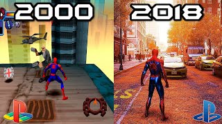 Evolucion de Spiderman en Playstation 2000  2020 Evolution of Spiderman [upl. by Erickson]