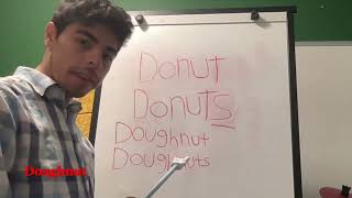 Donut Donuts Doughnut Doughnuts 🍩 food names series part 4 english class [upl. by Harden]