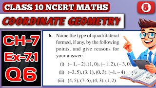 Class 10 Maths Chapter 7 Coordinate Geometry Ex71 Q6 NCERT CBSE [upl. by Ruthe]