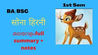 First semester BA BSC Hindi Sona Hirani Malayalam full summarynotes [upl. by Eddra]