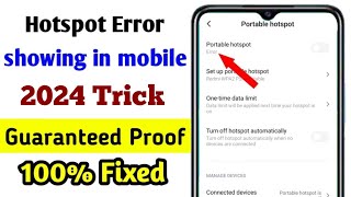 Hotspot not working error  hotspot showing error 100 problem solved [upl. by Readus]