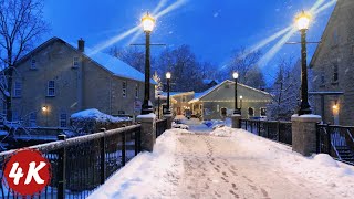 Heavy Snowfall Walk in Quiet Streets  After Snow Storm  4K 60fps [upl. by Aihpledalihp]