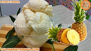 SORVETE COM APENAS 1 GELATINA RENDE 4 LITROS  O MELHOR SORVETE CREMOSO DE ABACAXI NATURAL [upl. by Edsel]