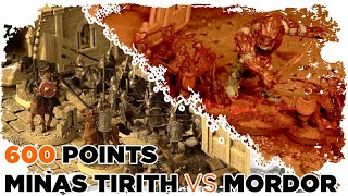 Black Gate Opens vs Minas Tirith Battle Report  MESBG 600 Points [upl. by Gherardo170]