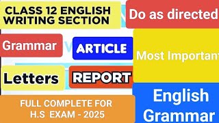 CLASS 12 ENGLISH  writing skills  English grammar  writing section  suggestion articles writing [upl. by Ainoval]