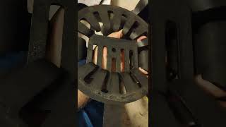 reposition shaker grate on New 1869 potbelly coal stove from United States stove company [upl. by Erdeid316]