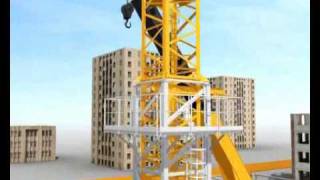 Tower Crane Assembly with Climber Demo [upl. by Nessim]