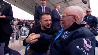 ‘You saved Europe’ DDay vet and Zelensky hug [upl. by Shultz]