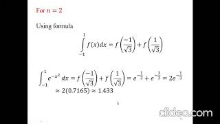 Gaussian quadrature formula for three points [upl. by Gamber]