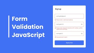 How to Validate Email and Password in HTML CSS amp JavaScript  Form Validation [upl. by Kcirdot]