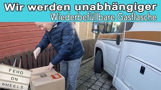 Eine Gastankflasche für unser Wohnmobil zum LPG tanken [upl. by Donnamarie972]