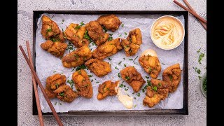 Crispy Chicken Karaage with Sriracha Mayo Recipe [upl. by Ynnub35]