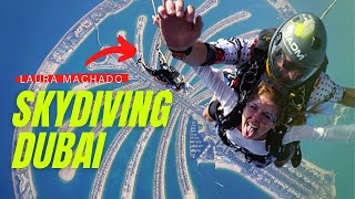 FIRST TIME SKYDIVING DUBAI 2021  Laura Machado [upl. by Hannaoj]