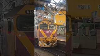 N452 quotRural City of Wodongaquot Leaving Southern Cross train viralvideo melbourne victoria [upl. by Ahsikahs]