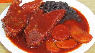 Espinazo de Puerco en Chile Guajillo  Receta ¡Facil Sencilla y Deliciosa [upl. by Eahsel231]