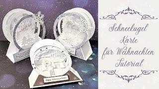 Karten basteln – DIY – Schneekugel Karte – für Anfänger  Tutorial [upl. by Gertrude]