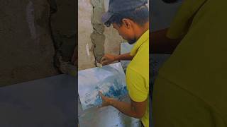 Bathroom wall tiles fitting process new technique 🤔🔥shorts viralshort trending [upl. by Arreik]