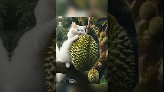 Angora cat picking durian fruit shorts video cat [upl. by Grefer99]