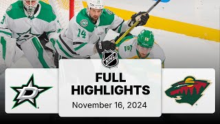 NHL Highlights  Stars vs Wild  November 16 2024 [upl. by Ania]