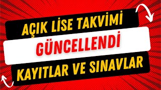 Açık Lise Kayıt Yenileme Tarihleri Güncellendi [upl. by Annairdua]