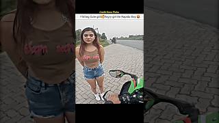 Cute girl Reaction amp Flirting Rapido Boy🥰superbike shorts bike rider cutegirl rapido flirting [upl. by Anerres337]