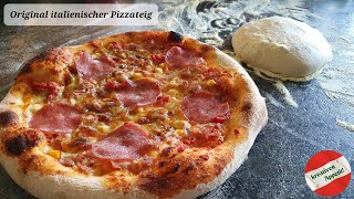 Original Italienischer Pizzateig  knusprig amp cross  Teig richtig ziehen für eine perfekte Pizza 😋 [upl. by Ahsemak]