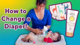 How to Diaper a Baby  Babylist [upl. by Nosahc244]