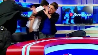 Politicians fight during live TV debate [upl. by Eneleoj600]