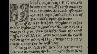 Genesis 1 from the Tyndale Bible read in early 16th century English pronunciation [upl. by Einnek41]