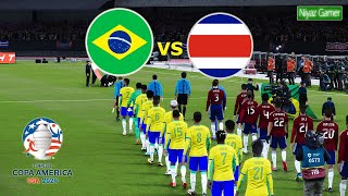 BRAZIL vs COSTA RICA  COPA AMERICA 2024 USA  Group D  Full Match All Goals  PES Gameplay [upl. by Alexi]