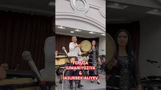 FERUZA JUMANIYOZIVA VA🔥JASURBEK ALIYEV VOPKENT TÔYNI 😳YORIB TASHLADI😱 buxorocha доира shorts [upl. by Madora]