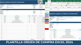 ORDEN DE COMPRA EN EXCEL 2024  PLANTILLA 100  GRATIS [upl. by Fanny510]