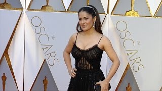 Salma Hayek 2017 Oscars Red Carpet [upl. by Tonl150]