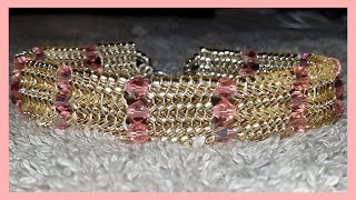 Bracelet doré avec des toupies rose poudré Préciosa [upl. by Firman]