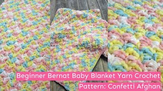 Make This Easy Beginner Bernat Baby Blanket Yarn Crochet Pattern Super Bulky Single Double Crochet [upl. by Klepac500]