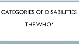 Categories of Disabilities [upl. by Yblok]