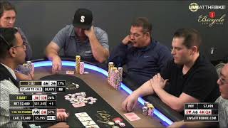 Huge Poker Bluff Bart Hanson runs 13000 Triple Barrel Live at the Bike [upl. by Mitran]