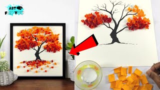 How To Make Beautiful Paper Tree Art  DIY Wall Hanging Craft Ideas  Tree Wall Decor Ideas [upl. by Akoyin]